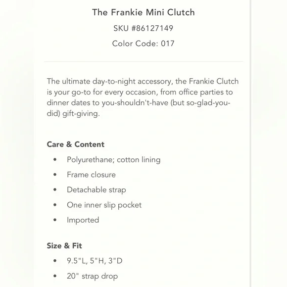 Anthropologie NWT The Frankie Mini Clutch - Picture 4 of 4
